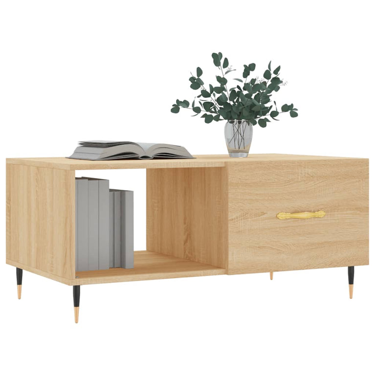 Salontafel 90x50x40 cm bewerkt hout sonoma eikenkleurig MeubelReus