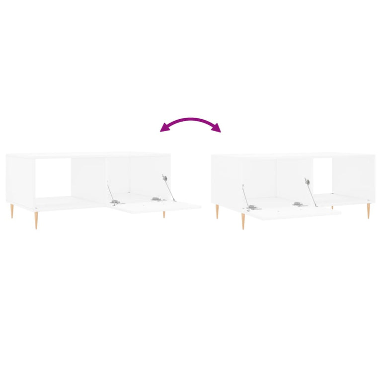 Salontafel 90x50x40 cm bewerkt hout wit MeubelReus