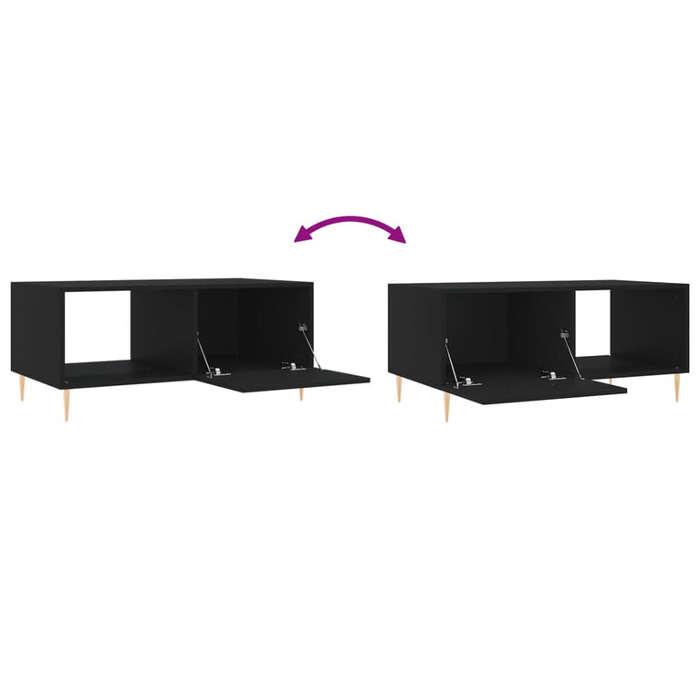 Salontafel 90x50x40 cm bewerkt hout zwart MeubelReus