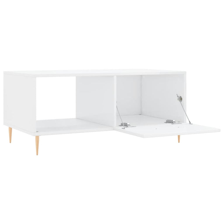 Salontafel 90x50x40 cm bewerkt hout hoogglans wit MeubelReus