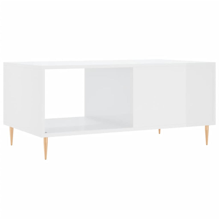 Salontafel 90x50x40 cm bewerkt hout hoogglans wit MeubelReus