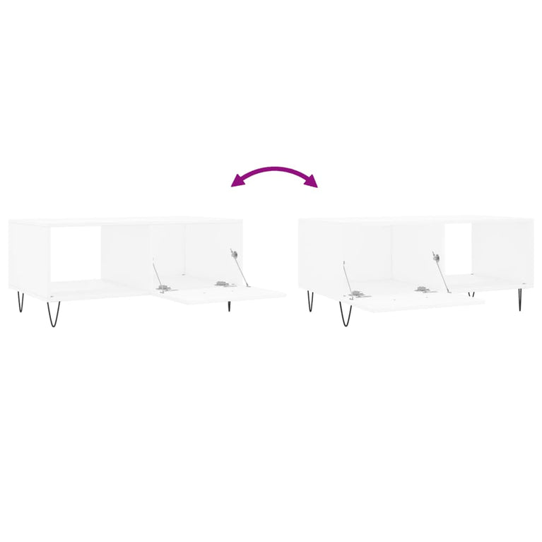 Salontafel 90x50x40 cm bewerkt hout wit MeubelReus