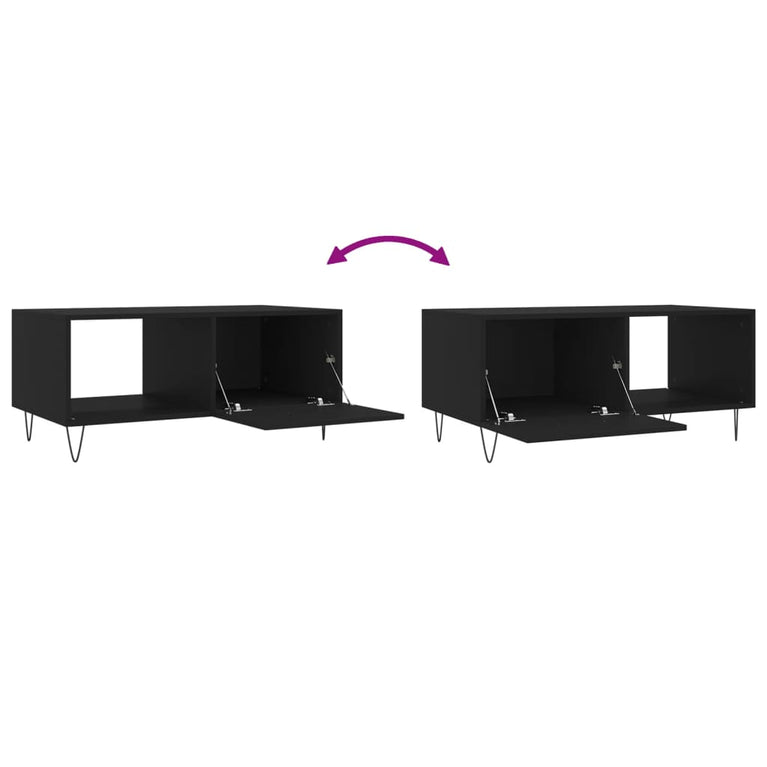 Salontafel 90x50x40 cm bewerkt hout zwart MeubelReus