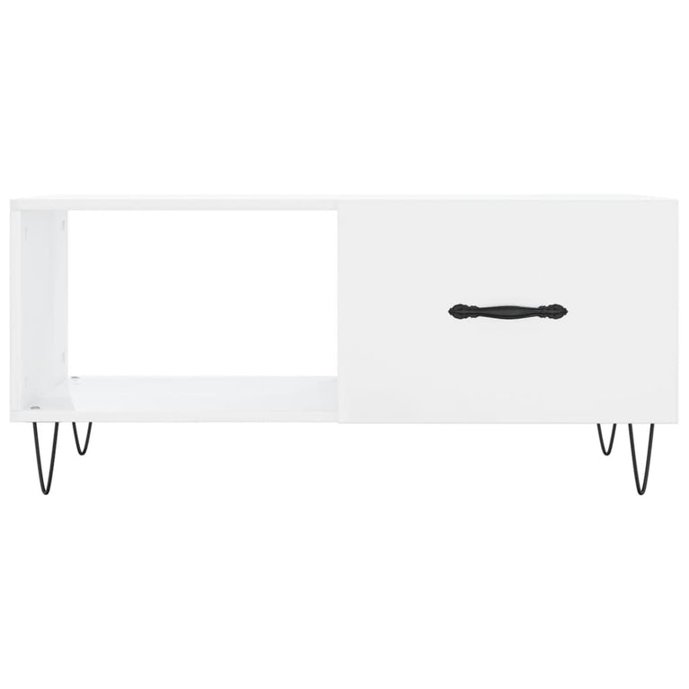 Salontafel 90x50x40 cm bewerkt hout hoogglans wit MeubelReus
