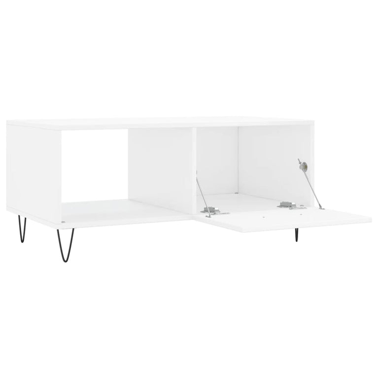 Salontafel 90x50x40 cm bewerkt hout hoogglans wit MeubelReus