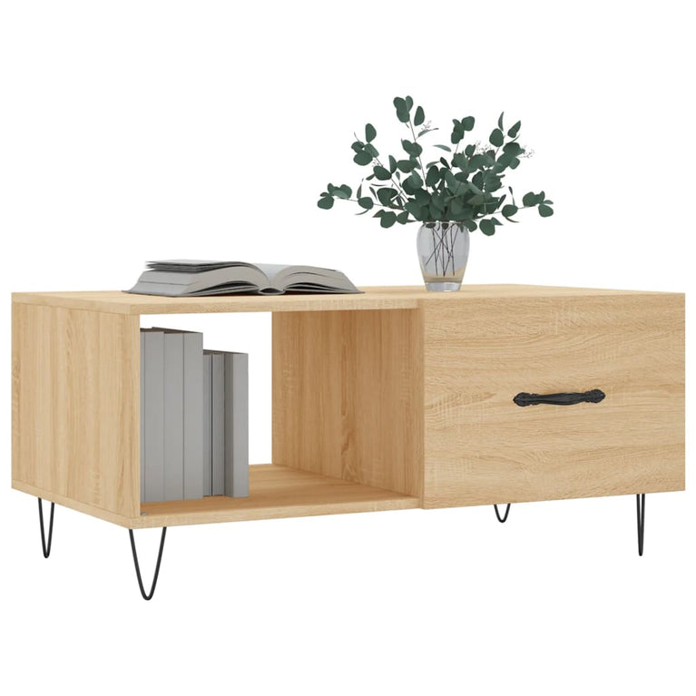 Salontafel 90x50x40 cm bewerkt hout sonoma eikenkleurig MeubelReus