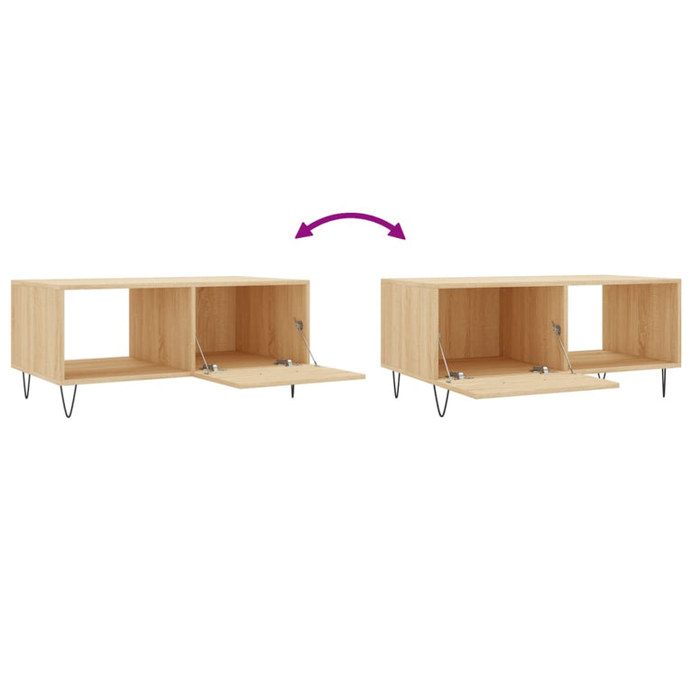 Salontafel 90x50x40 cm bewerkt hout sonoma eikenkleurig MeubelReus