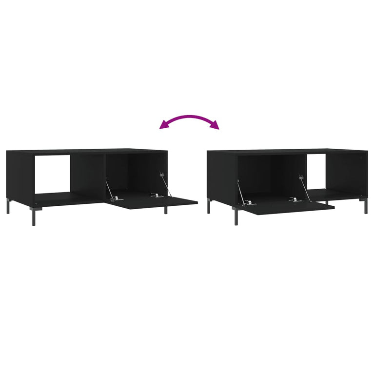 Salontafel 90x50x40 cm bewerkt hout zwart MeubelReus