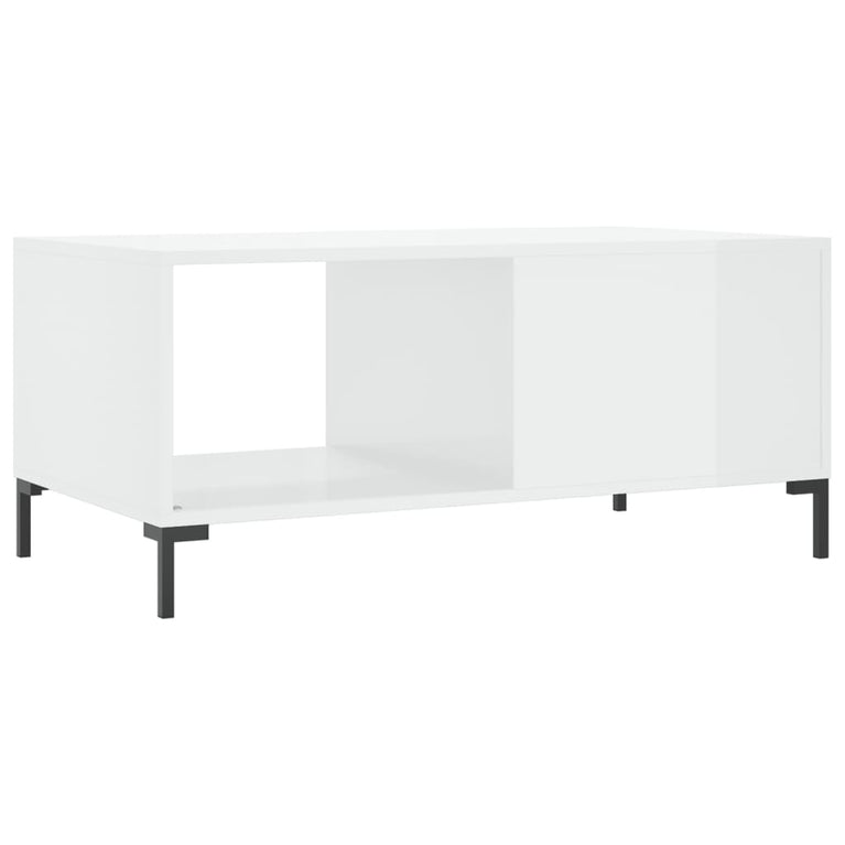 Salontafel 90x50x40 cm bewerkt hout hoogglans wit MeubelReus