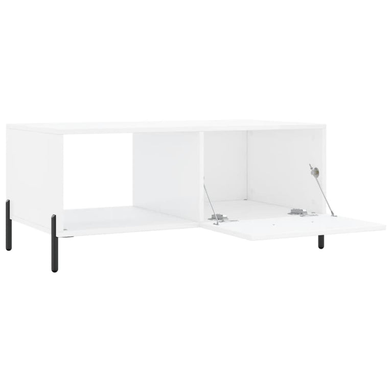 Salontafel 90x50x40 cm bewerkt hout hoogglans wit MeubelReus