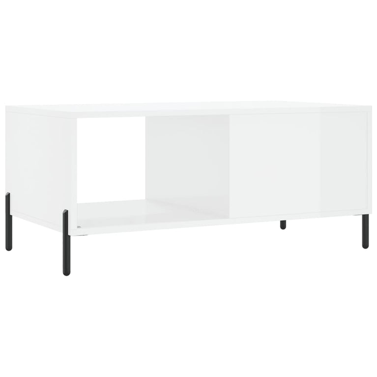 Salontafel 90x50x40 cm bewerkt hout hoogglans wit MeubelReus