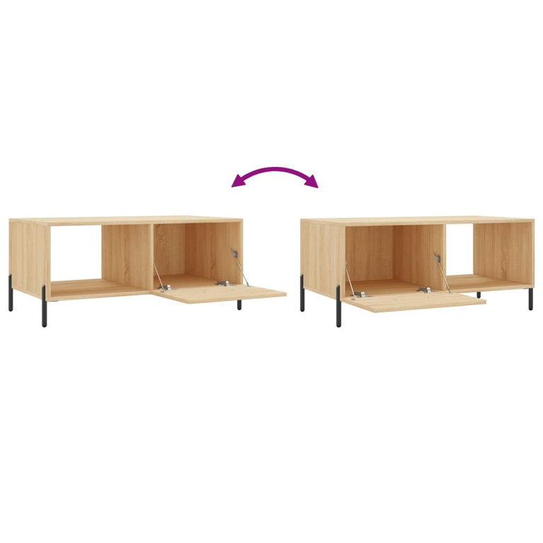 Salontafel 90x50x40 cm bewerkt hout sonoma eikenkleurig MeubelReus