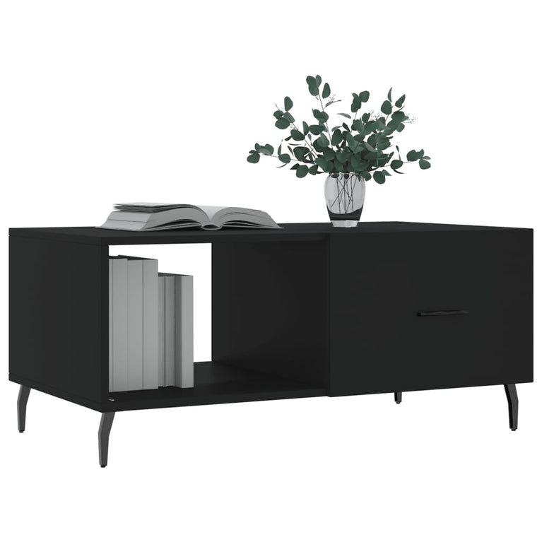 Salontafel 90x50x40 cm bewerkt hout zwart MeubelReus