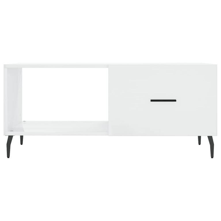 Salontafel 90x50x40 cm bewerkt hout hoogglans wit MeubelReus