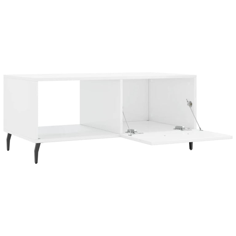 Salontafel 90x50x40 cm bewerkt hout hoogglans wit MeubelReus