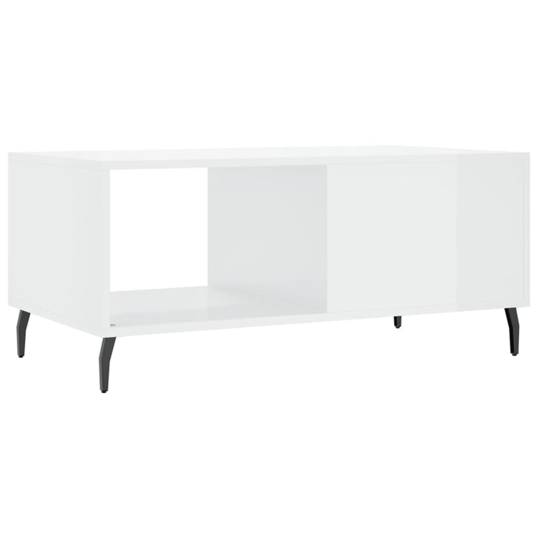 Salontafel 90x50x40 cm bewerkt hout hoogglans wit MeubelReus