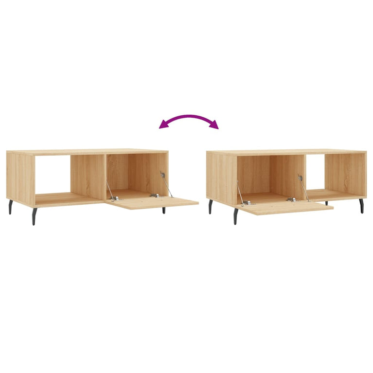 Salontafel 90x50x40 cm bewerkt hout sonoma eikenkleurig MeubelReus