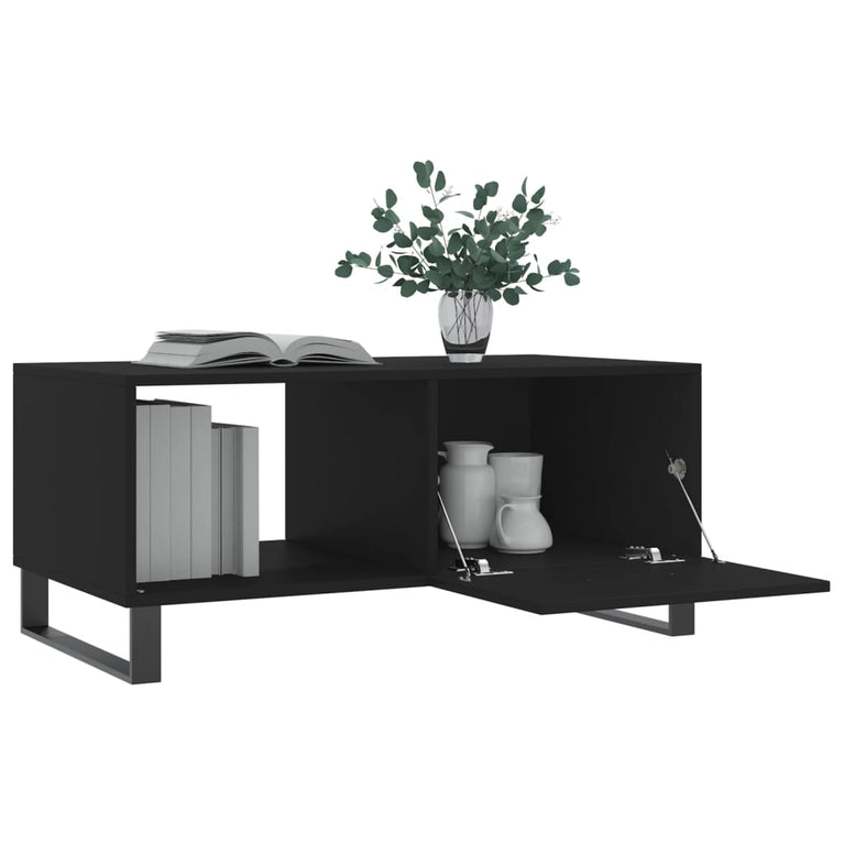 Salontafel 90x50x40 cm bewerkt hout zwart MeubelReus