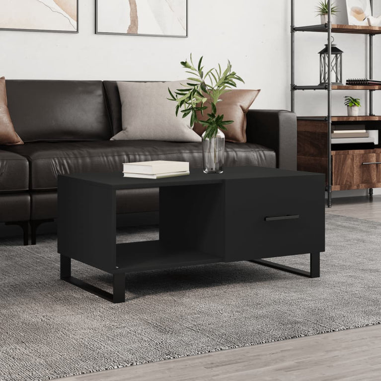 Salontafel 90x50x40 cm bewerkt hout zwart MeubelReus