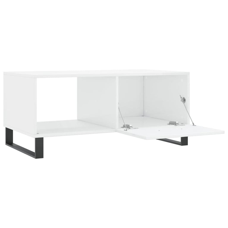 Salontafel 90x50x40 cm bewerkt hout hoogglans wit MeubelReus