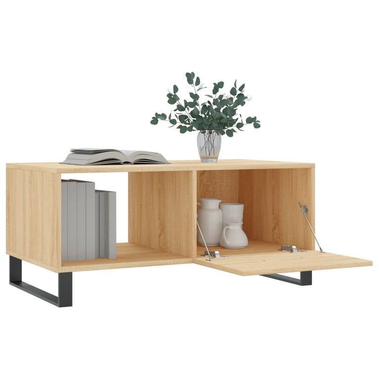 Salontafel 90x50x40 cm bewerkt hout sonoma eikenkleurig MeubelReus