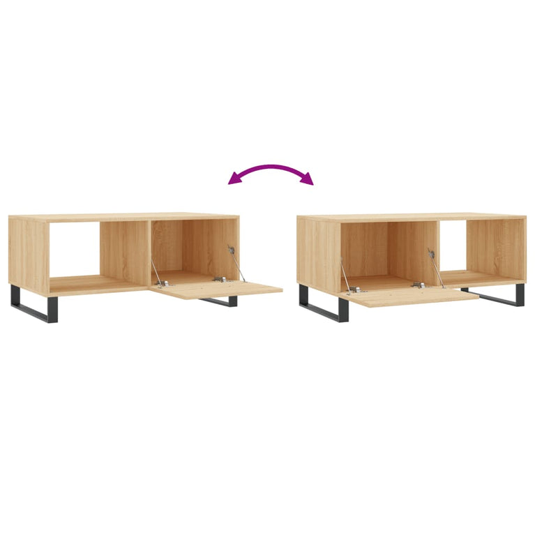 Salontafel 90x50x40 cm bewerkt hout sonoma eikenkleurig MeubelReus
