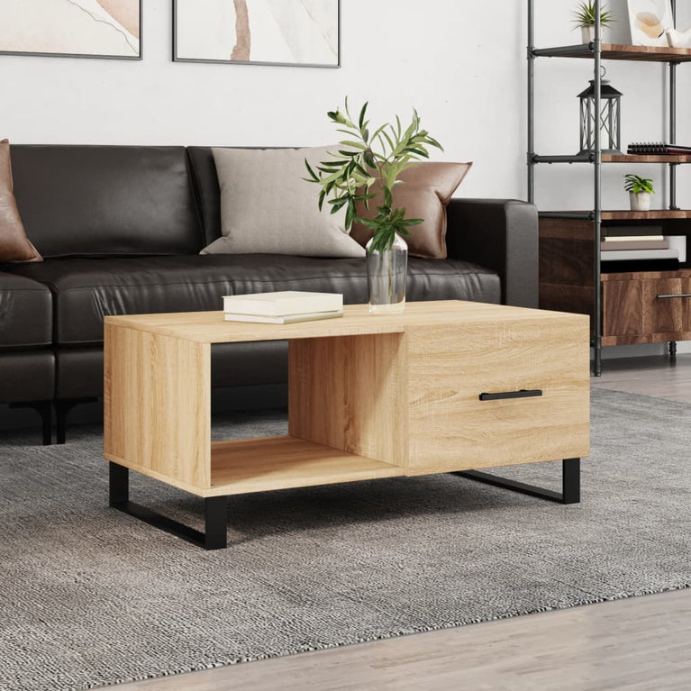 Salontafel 90x50x40 cm bewerkt hout sonoma eikenkleurig MeubelReus