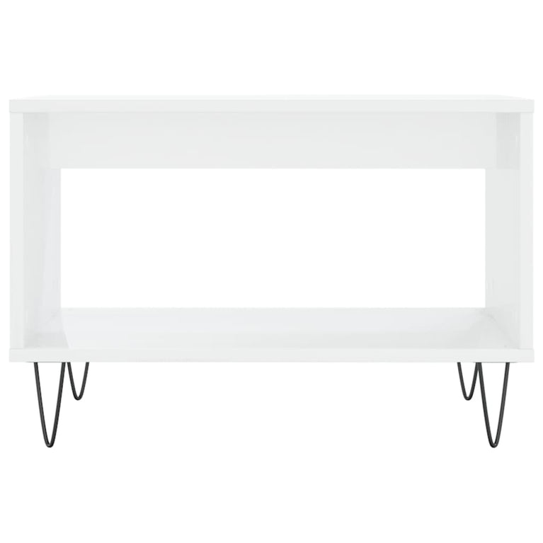Salontafel 60x50x40 cm bewerkt hout hoogglans wit MeubelReus