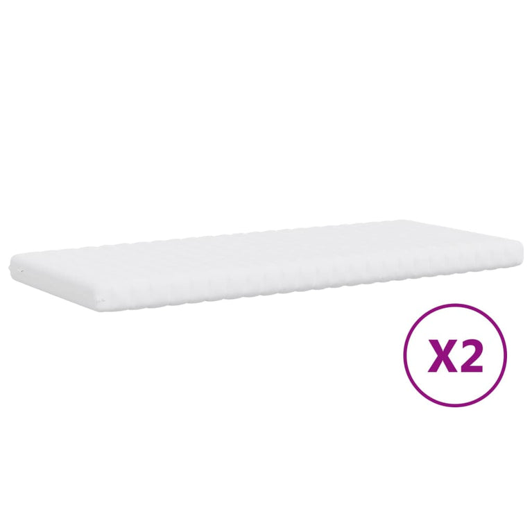 Slaapbank met onderschuifbed en matrassen 100x200 cm stof crème