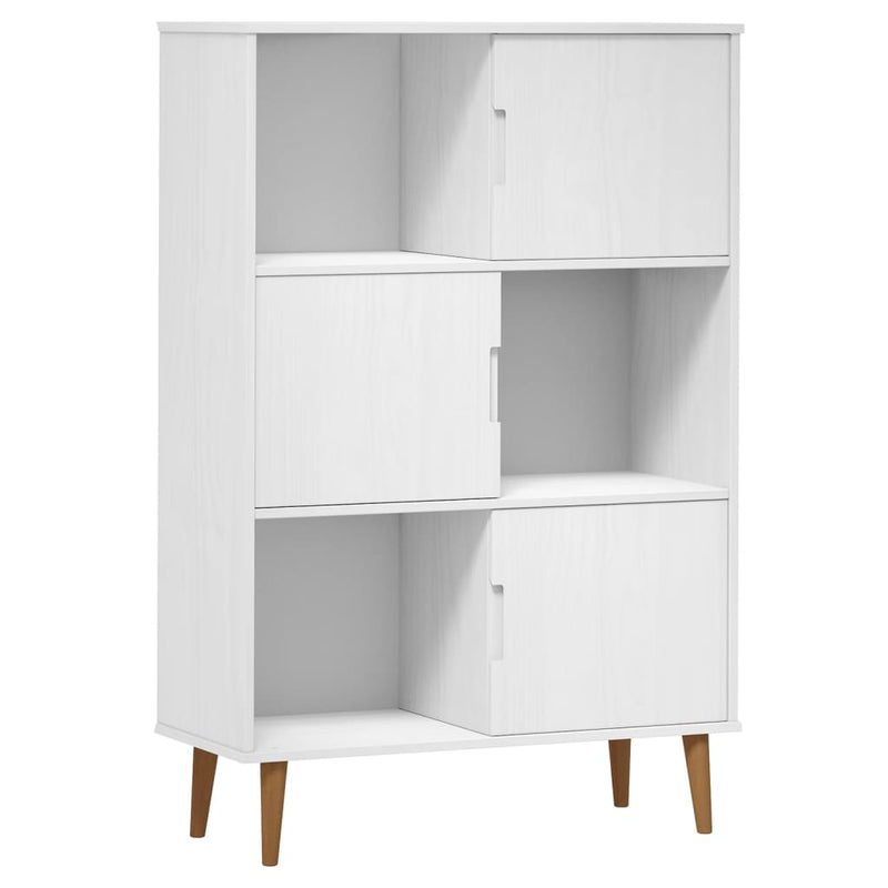 Boekenkast MOLDE 90x35x133,5 cm massief grenenhout wit MeubelReus