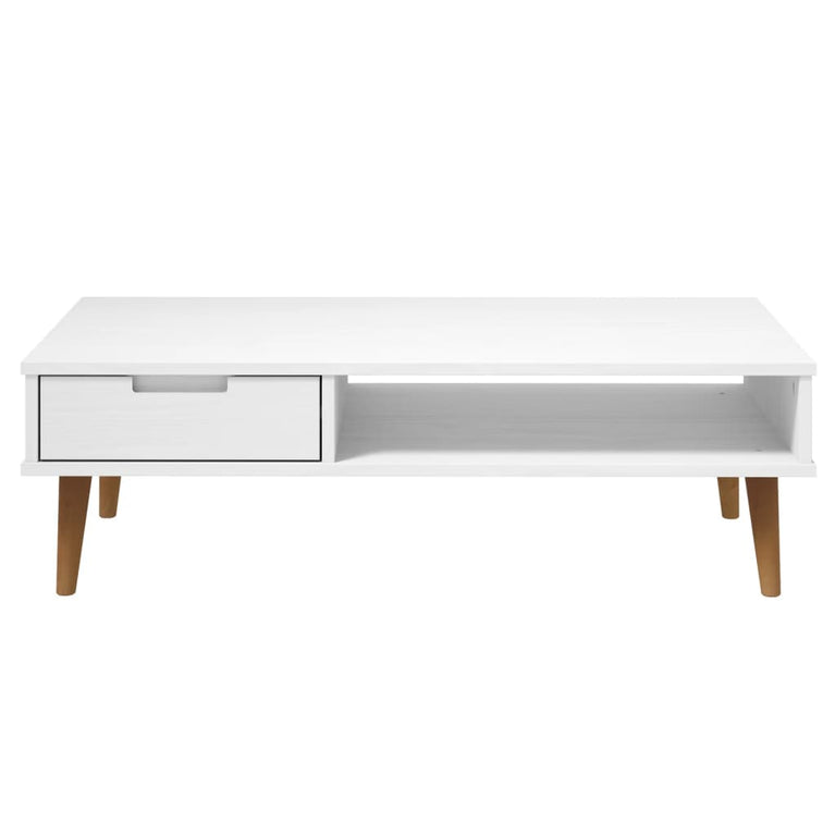 Salontafel MOLDE 100x55x31 cm massief grenenhout wit MeubelReus
