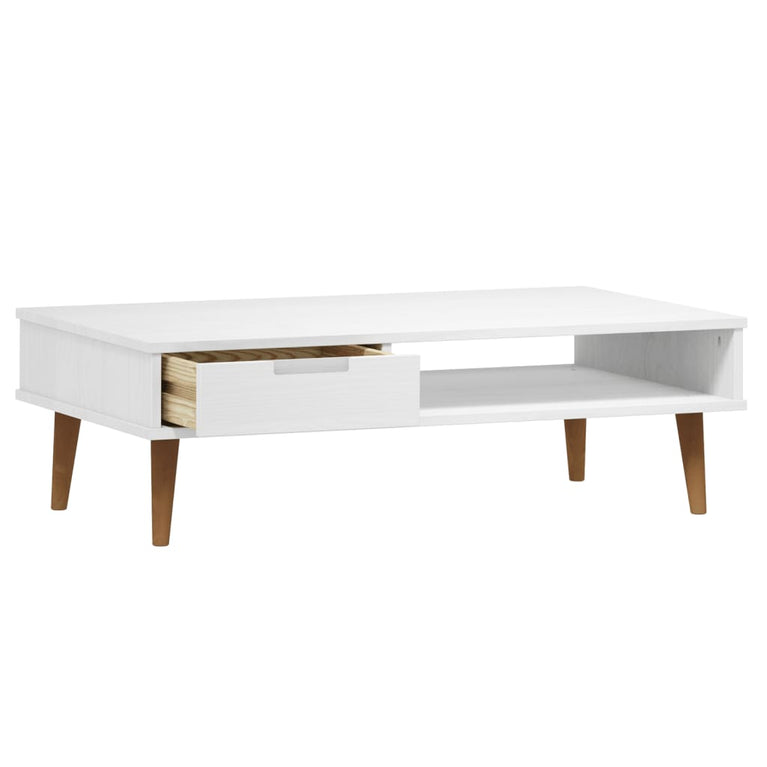 Salontafel MOLDE 100x55x31 cm massief grenenhout wit MeubelReus