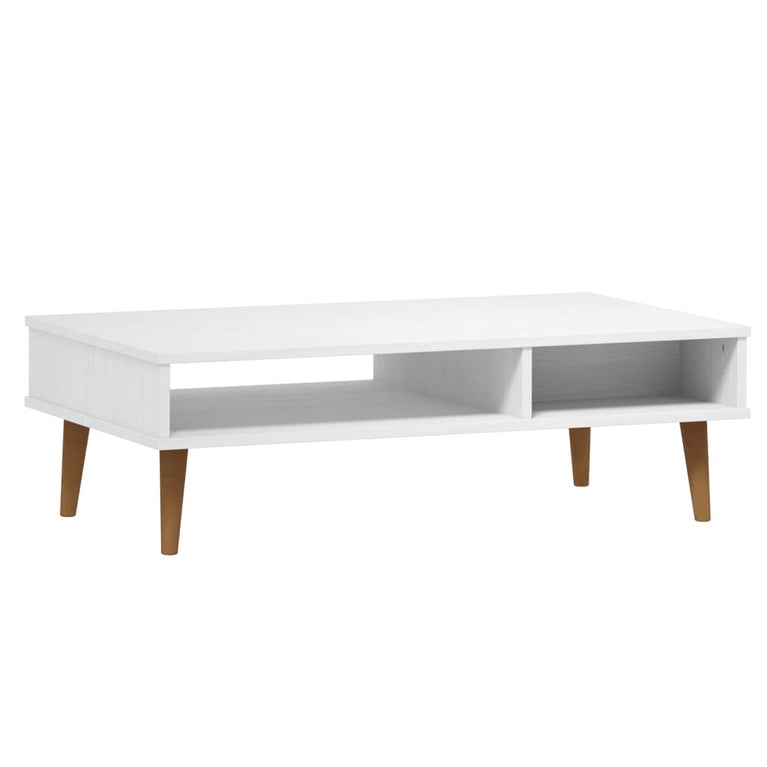 Salontafel MOLDE 100x55x31 cm massief grenenhout wit MeubelReus