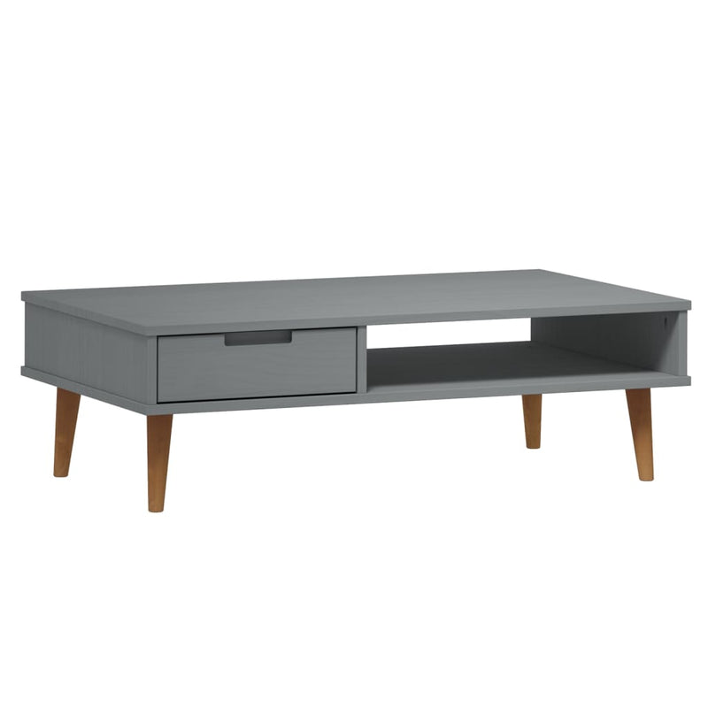 Salontafel MOLDE 100x55x31 cm massief grenenhout grijs MeubelReus