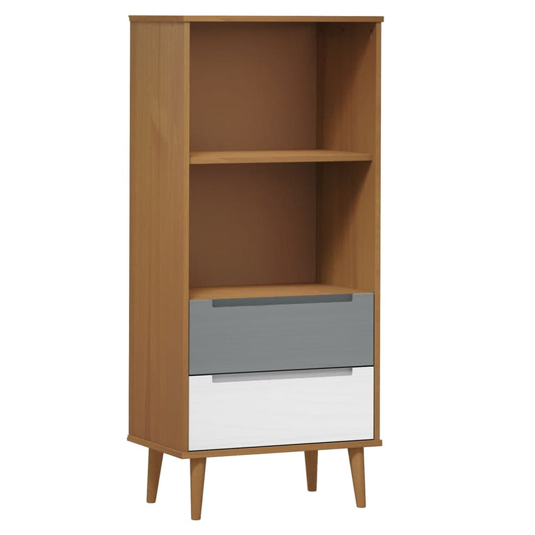 Boekenkast MOLDE 60x35x133,5 cm massief grenenhout bruin MeubelReus