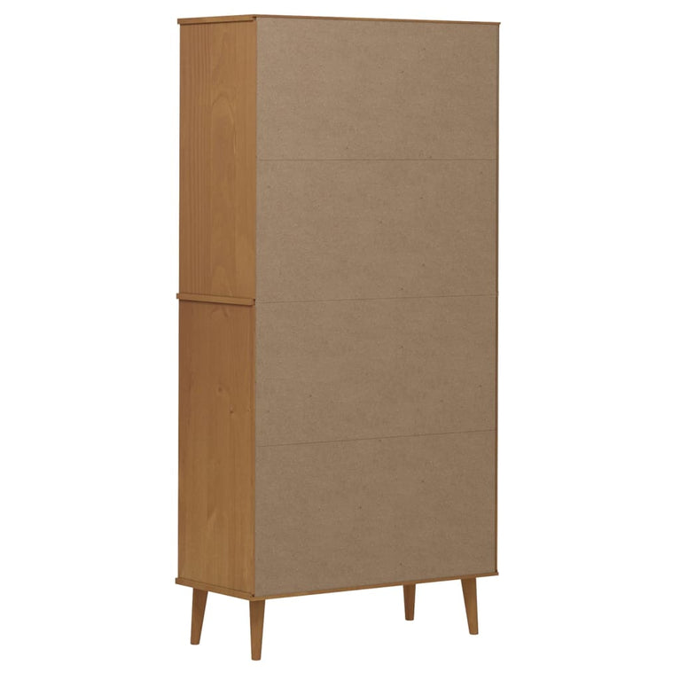 Boekenkast MOLDE 85x35x170,5 cm massief grenenhout bruin MeubelReus