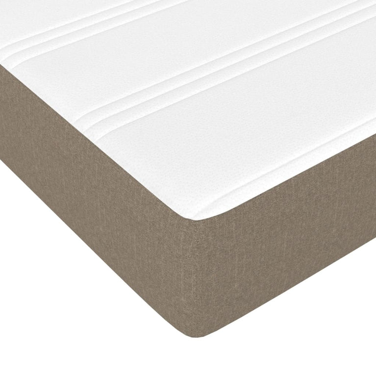 Boxspring met matras stof taupe 90x200 cm