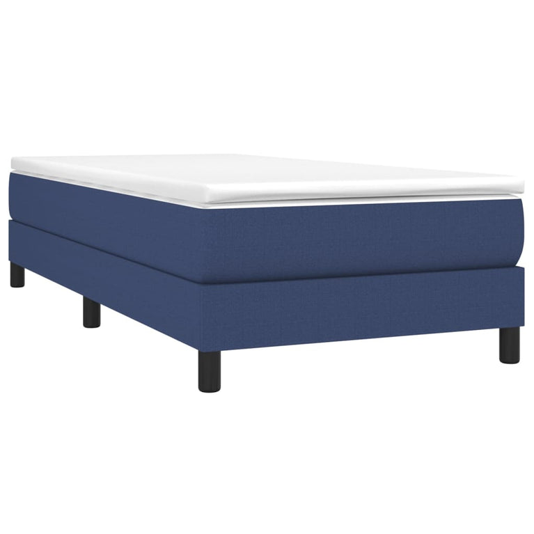 Boxspring met matras stof blauw 100x200 cm