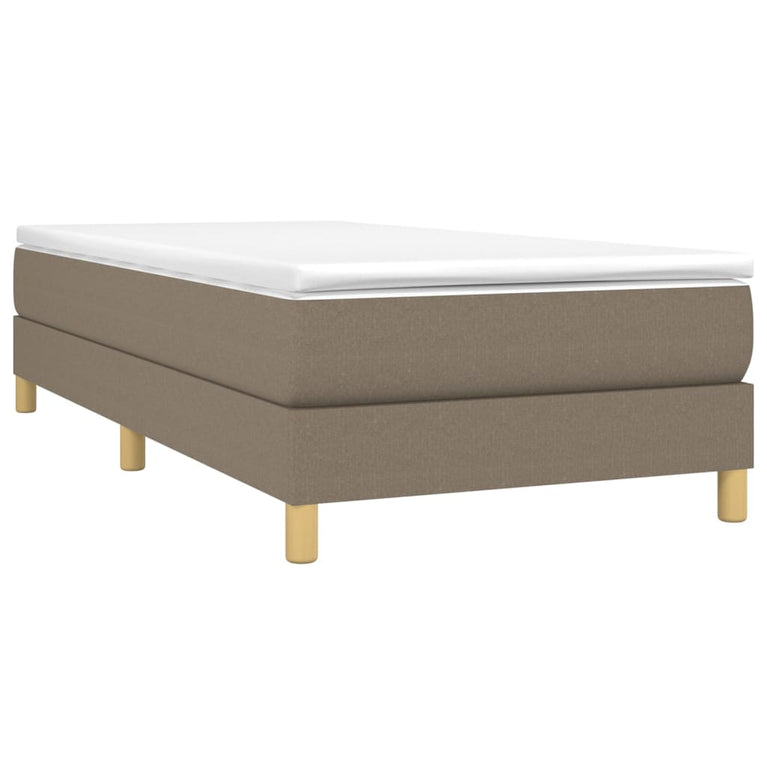 Boxspring met matras stof taupe 90x200 cm