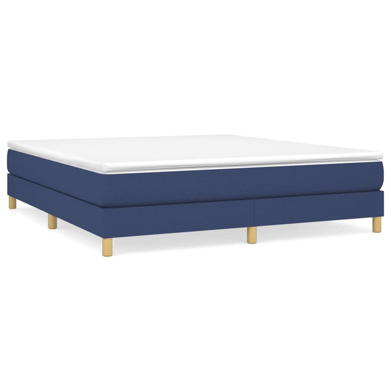Boxspring met matras stof blauw 160x200 cm
