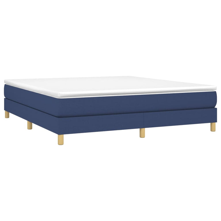 Boxspring met matras stof blauw 160x200 cm