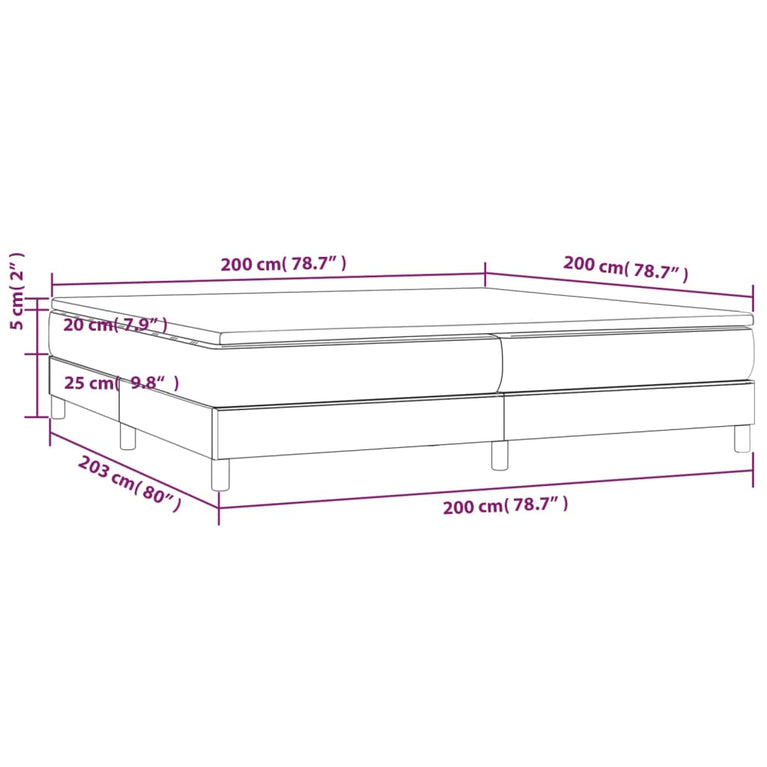 Boxspring met matras stof blauw 200x200 cm