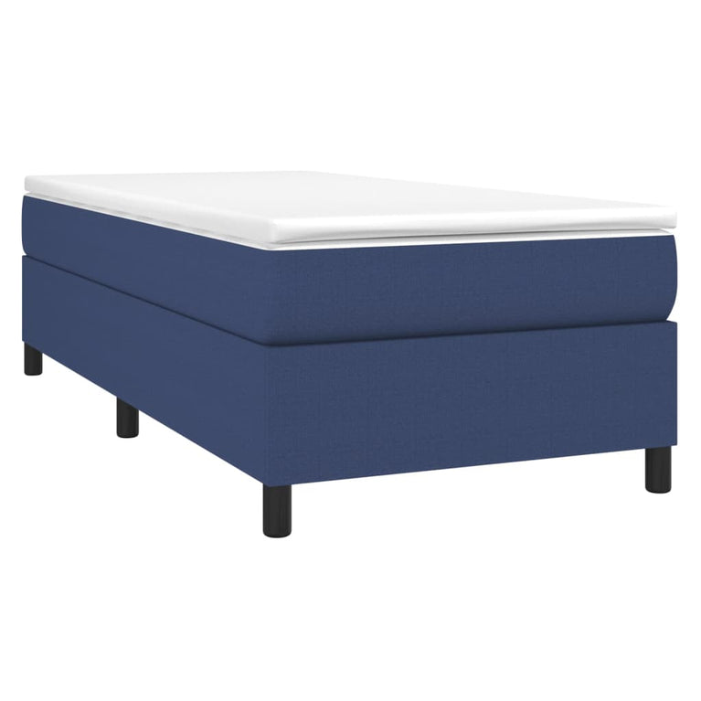 Boxspring met matras stof blauw 100x200 cm
