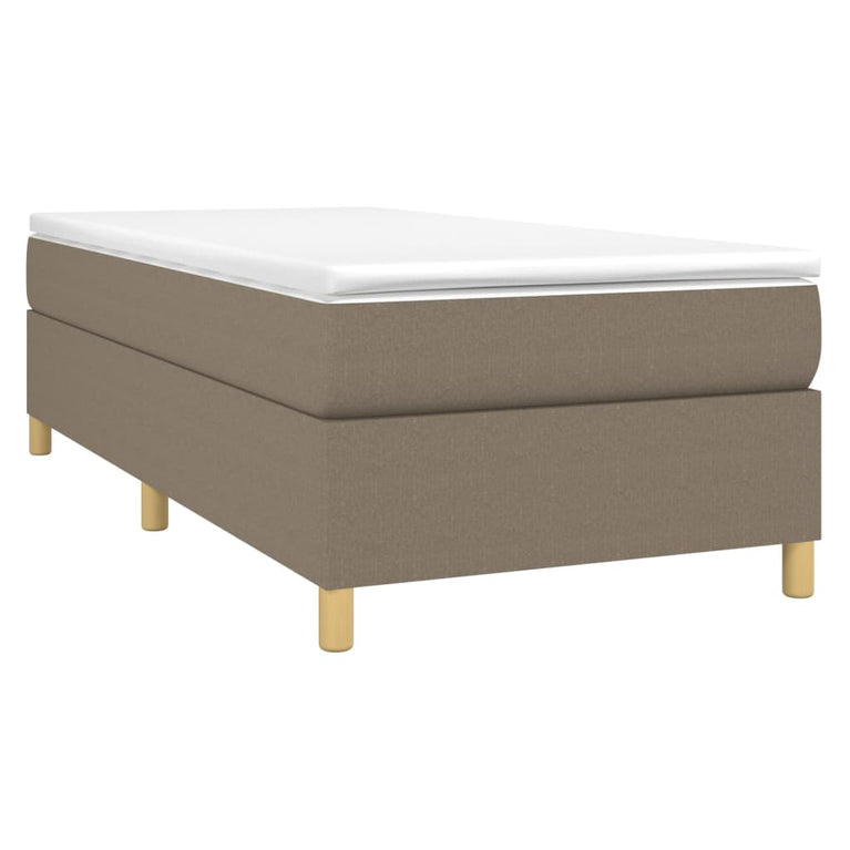 Boxspring met matras stof taupe 90x200 cm