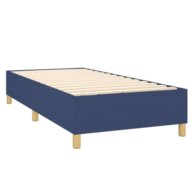 Boxspring met matras stof blauw 100x200 cm