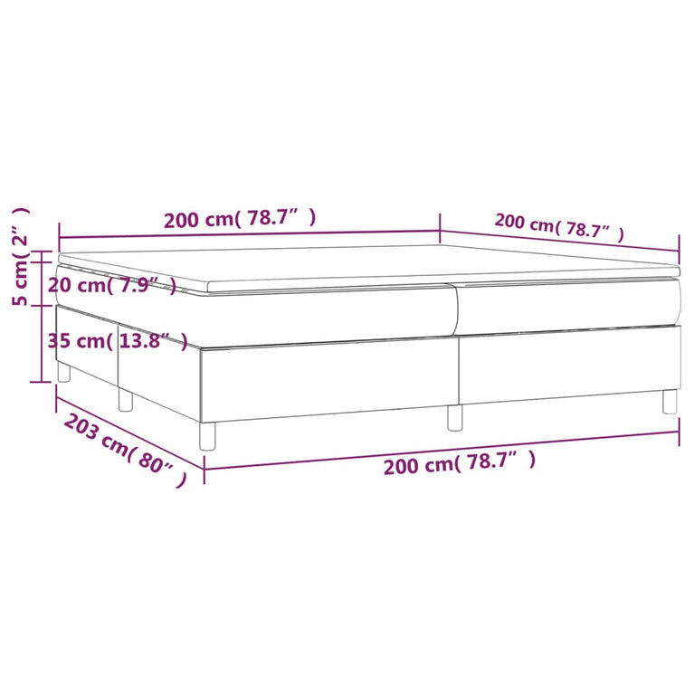 Boxspring met matras stof blauw 200x200 cm