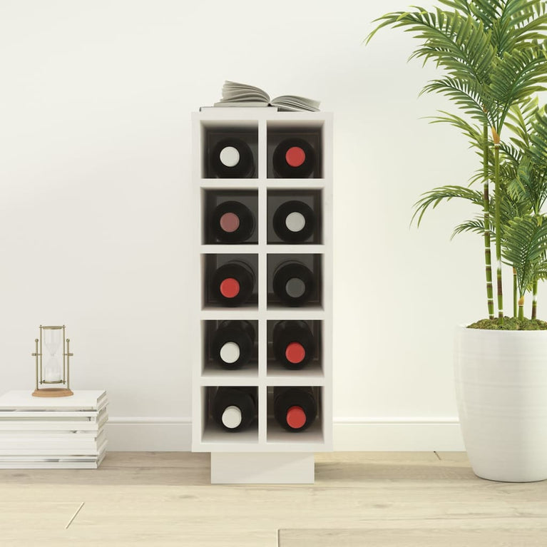 Wijnkast 23x34x61 cm massief grenenhout wit MeubelReus