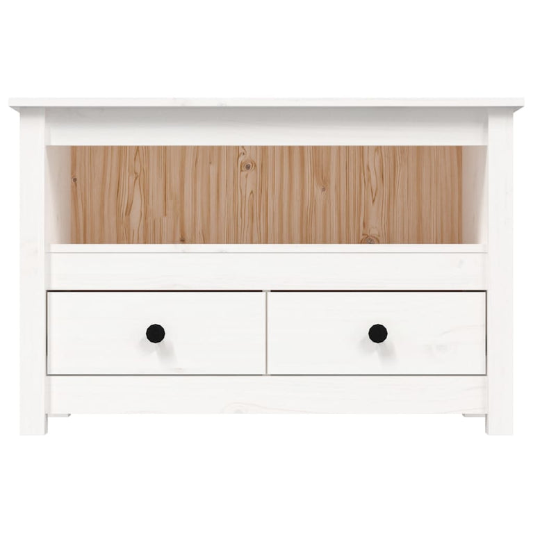 Tv-meubel 79x35x52 cm massief grenenhout wit MeubelReus