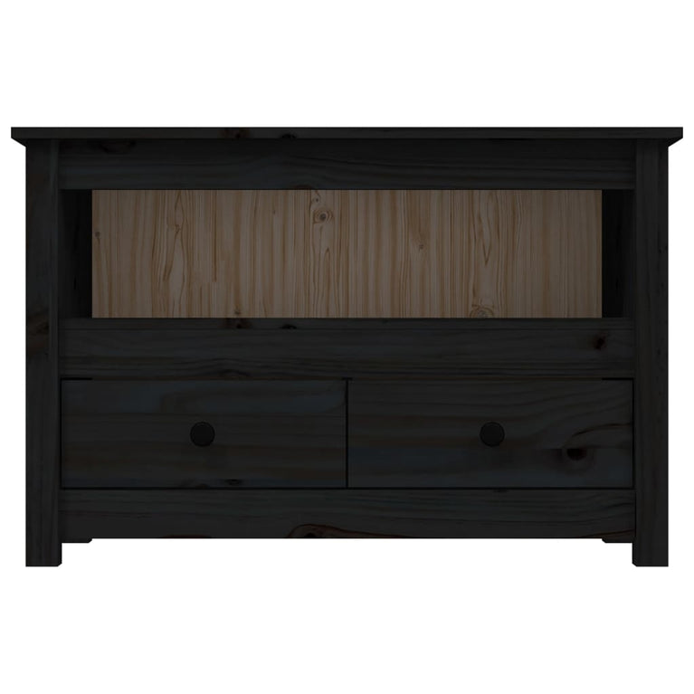 Tv-meubel 79x35x52 cm massief grenenhout zwart MeubelReus