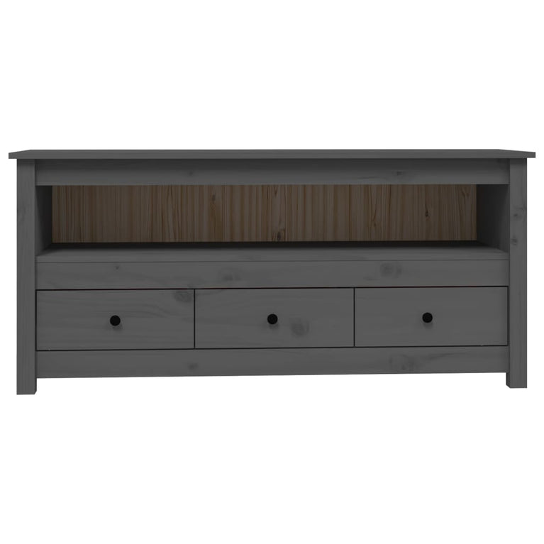 Tv-meubel 114x35x52 cm massief grenenhout grijs MeubelReus